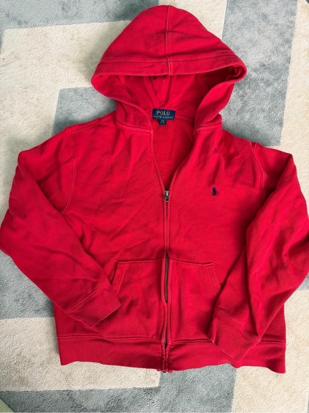 Polo Ralph Lauren Boys Red Zip Up Hoodie Size L (14-16)
